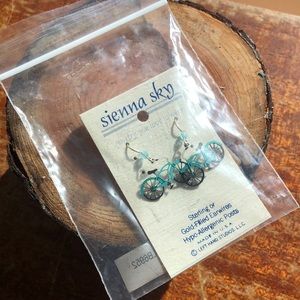 NWT SIENNA SKY WHIMSICAL BLUE BICYCLE EARRINGS